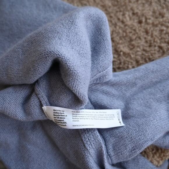 Eileen Fisher Medium Wool Blend Lavender Hi-Lo Sweater | Size Medium - Picture 8 of 9